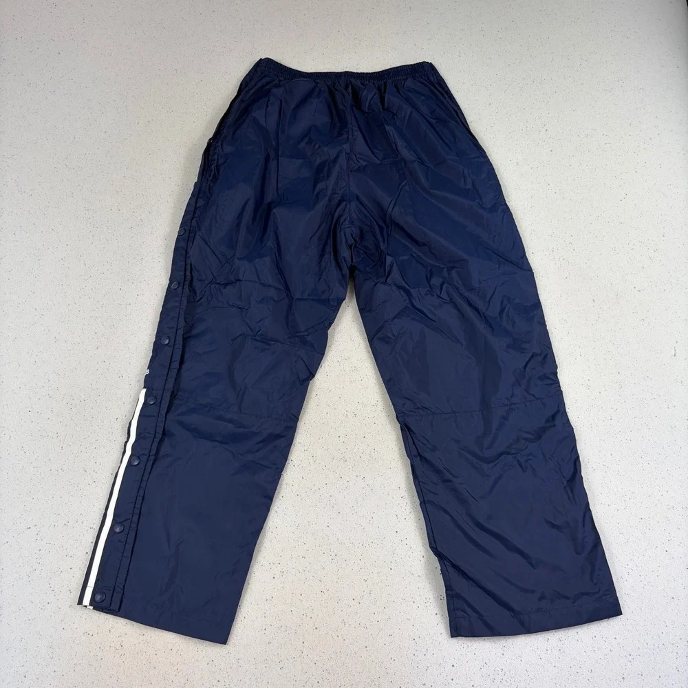 Vintage Adidas Snap‎ Track Pants Navy Blue White Tearaway Warmup Windbreaker L